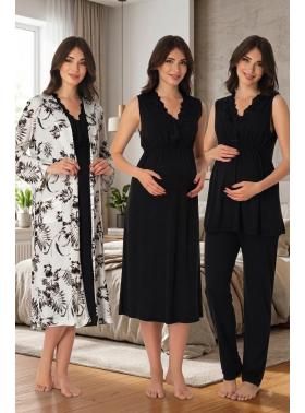 Effortt 8036 Siyah Lohusa Hamile Set